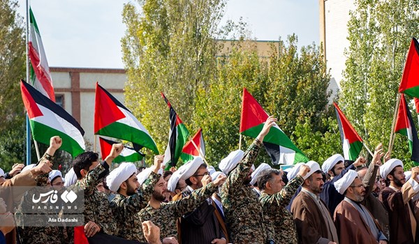 فیلم| تجمع انزجار طلاب و دانشگاهیان تبریز از جنایت رژیم صهیونیستی
